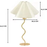 Opviq , Hochwertige Tischlampe, Metallkörper, Ecru, Ø30,5 h:16,5 cm, Höhe: 44,5 cm, 150 cm Kabel mit Schalter, E27 Fassung, Max 40 W, IP20, Ideal für modernes Wohnen.
