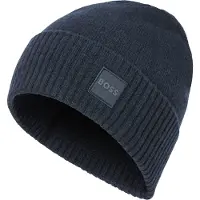 Hugo Boss Beanie "Akaio R Hat" Ton in Ton Logo-Badge, unisex