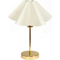Opviq , Moderne Tischlampe mit Metallkörper, Ecru, Ø30,5 cm, Höhe 35,5 cm | 150 cm Kabel mit Schalter | E27 Fassung, max. 40 W | Ideal für stilvolle Wohnräume und Hotels.