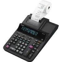 Casio Druckrechner DR-200R-BK, 2-farbiger Zeilendruck, 4,4 Zeilen/s, 12 Stellen, LC-Display, Netzbetrieb, B 204 x H 111,2 mm, schwarz