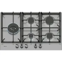 NEFF T27CIS8N0, Schwarz, Edelstahl, Integriert, 75 cm, Gaskochfeld, Edelstahl, 5 Zone(n)