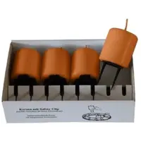 Kopschitz Kerzen 4er Set Adventskerzen mit Safety Clip und Kerzenstecker (Haltekrallen) Cotto Braun 8 x ? 5 cm