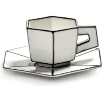 Serax Espressotasse Carte Blanche + Untertasse White/Black 90 ml