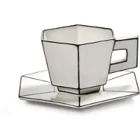 Serax Cappuccinotasse Carte Blanche + Untertasse White/Black 220 ml