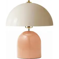 Opviq , Moderne Tischlampe mit Metallkörper, Salmon, 32 cm hoch, Ø25 cm, 150 cm Kabel, Schalter am Kabel, E27 Fassung, max. 40 W, IP20, ideal für stilvolle Wohnräume.