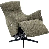 Vente-unique Elektrischer Relaxsessel - Stoff strukturiert - Grün - TASEMO