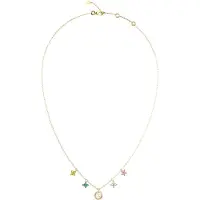 GUESS JUBN06032JWYGMCT/U Damen-Kette Flower Charms Bunt/Goldfarben