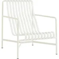 HAY Gartenstuhl Palissade Lounge Chair High Cream White Pulverbeschichteter Stahl