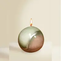Kopschitz Kerzen Designkerze Lotos Kugelkerze Salbei Grün Ø 100 mm, 1 Stück