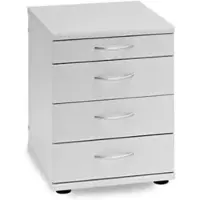 Proregal Möbelpartner Standcontainer Lion | HxBxT 54x42x50 cm | 4 Schubladen | Lichtgrau | Bürocontainer mit Frontgriffleiste von