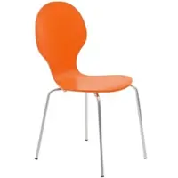 DELUKE Besucherstuhl ATHENS Holz Orange 43x45x86cm Konferenzstuhl Wartezimmerstuhl Bürostuhl
