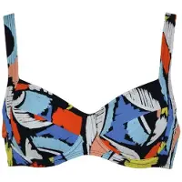 Naturana Badmode Unwattierter Bikini BH Dames | Grösse: 40F | Farbe: Schwarz/Mehrfarbig