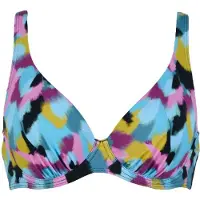 Naturana Badmode Unwattierter Bikini BH Dames | Grösse: 46C | Farbe: Schwarz/Mehrfarbig