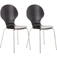 DELUKE 2er Set Besucherstuhl ATHENS - Holz Schwarz 43x45x86 cm | Besucherstühle Konferenzstuhl Wartezimmerstuhl Bürostühle Bürostuhl Konferenzraum