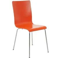 DELUKE Besucherstuhl TUNIS Holz Orange 43x47x87cm Konferenzstuhl Wartezimmerstuhl Bürostuhl