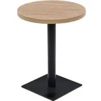 DELUKE Bistrotisch MARV Rund 60x75 cm Eichenoptik | Esstisch kleiner Tisch Cafe Gartentisch Balkontisch Outdoortisch