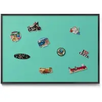 Tulup Magnettafel Bedruckte Magnettafel für die Wand Mintgrün 100x70 cm Magnettafel Metall mit Rahmen Schwarzer Rahmen