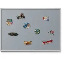 Tulup Magnettafel Dekoratives Magnetboard aus Metall Farbe Grau 100x70 cm Magnettafel für Urlaubsmitbringsel Silberner Rahmen