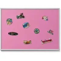 Tulup MAGNETTAFEL 100x70 cm Weißer Rahmen Pink