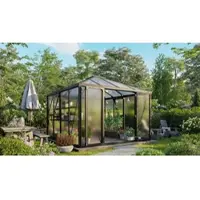 Pergart Vitavia, Gewächshaus "Kingston" inkl. Ready2Grow Zubehör-Set, schwarz, 10,2 m², 10 mm HKP