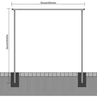 SCHAKE Wäschetrockengerüst Ø48mm, Querstange 4,00m, ohne Haken