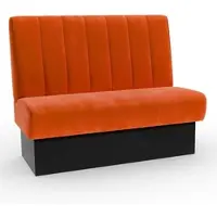 BIG Möbel Bistro Sitzbank Classic | 200 cm | Samtstoff in Orange | Vertikal | Dinerbank