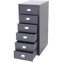 Proregal Rollcontainer Housten 69x28x41cm 6 Schubladen Dunkelgrau