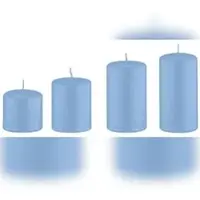 Kopschitz Kerzen 4er Set Adventskerzen abgestuft Bluebell Hellblau Ø 6 cm (Höhen 6, 8, 10 und 12 cm)