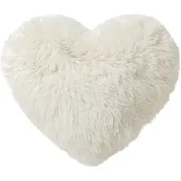 Textino gefülltes Kissen Herz 'Hart' 40 x 45 cm Snow White - Weiß