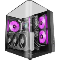Mars Gaming MC-INFINIOLITE, Midi Tower, PC, Schwarz, ATX, micro ATX, Mini-ITX, Gehärtetes Glas, Gaming