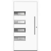Haustuerenland.de Aluminium Haustür nach Maß "SHIRIN" 60 mm RC2 Weiß RAL 9016 beidseitig innen öffnend DIN rechts