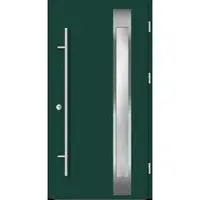 Haustuerenland.de Flügelüberdeckende Aluminium Haustür "PALOMA" 82 mm RC2 Moosgrün RAL 6005 beidseitig außen öffnend DIN rechts