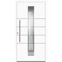 Haustuerenland.de SCHÜCO Aluminium Haustür "TINA" ADS 75.SI RC2 Wunsch-RAL-Farbe beidseitig innen öffnend DIN links
