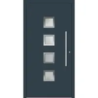 Haustuerenland.de SCHÜCO Aluminium Haustür "TILLA" ADS 75.SI RC2 Anthrazit RAL 7016 innen öffnend DIN rechts