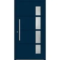 Haustuerenland.de Aluminium Haustür Schüco "RHEA" ADS 75.SI RC2 Stahlblau RAL 5011 innen öffnend DIN links
