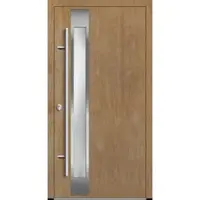 Haustuerenland.de Flügelüberdeckende Aluminium Haustür "SABRINA" 82 mm RC2 Turner Oak holzähnlich beidseitig innen öffnend DIN links