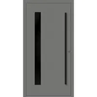 Haustuerenland.de Aluminium Haustür RC2 "PALOMA" 90 mm BLACKLINE Graualuminium RAL 9007 beidseitig innen öffnend DIN rechts