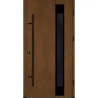 Haustuerenland.de Flügelüberdeckende Aluminium Haustür "PALOMA" 82 mm RC2 BLACKLINE Golden Oak holzähnlich beidseitig außen öffnend DIN rechts