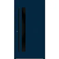 Haustuerenland.de Aluminium Haustür RC2 "SABRINA" 90 mm BLACKLINE Stahlblau RAL 5011 innen öffnend DIN links