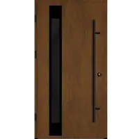 Haustuerenland.de Aluminium Haustür "PALOMA" BLACKLINE 68 mm energiesparend Golden Oak holzähnlich beidseitig außen öffnend DIN links