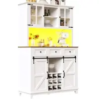 MODFU Extra großer Kleiderschrank Wohnzimmerschrank mit Schubladen und Staufächern,Garderobenschränke mit offener Kleiderbereich und linker Seite,Holzfarbe