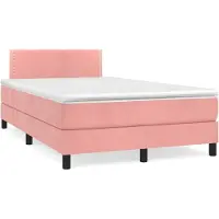Syfax Boxspringbett mit Matratze Rosa 120x200 cm Samt