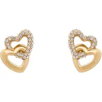 GUESS JUBE06015JWYGT/U Damen-Ohrringe Ohrstecker Herzen Goldfarben