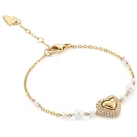 GUESS JUBB06009JWYGS Damen-Armband Herz Perlen Goldfarben
