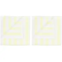 Blomus Gästehandtuch Arto Wide Stripes White / Transparent Yellow (30 x 50 cm) (2er Set)
