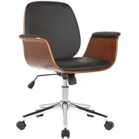 TPFLiving Bürostuhl Keegan Kunstleder Walnuss/Creme