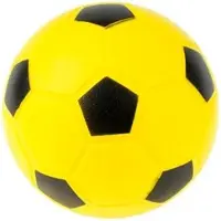 Weichschaumball "PU-Fußball", Gelb-Schwarz, 15 cm