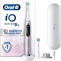 Oral-B iO 9S, Erwachsener, Rotierende-vibrierende Zahnbürste, Tägliche Pflege, Tiefenreinigung, Zahnfleischpflege, Sensibel, Super sensitive, Zungenpflege,..., Pink, Weiß, 2 min, Rosa Quarzo