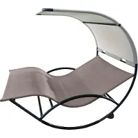 VIVERE Double Chaise Rocker Aluminium - Doppel-Schaukelstuhl dunkelgrau Gartenmöbel
