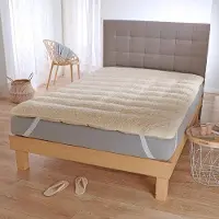 TRAUMSCHLAF Premium Lammflor Topper Unterbett 100x200 cm - beige